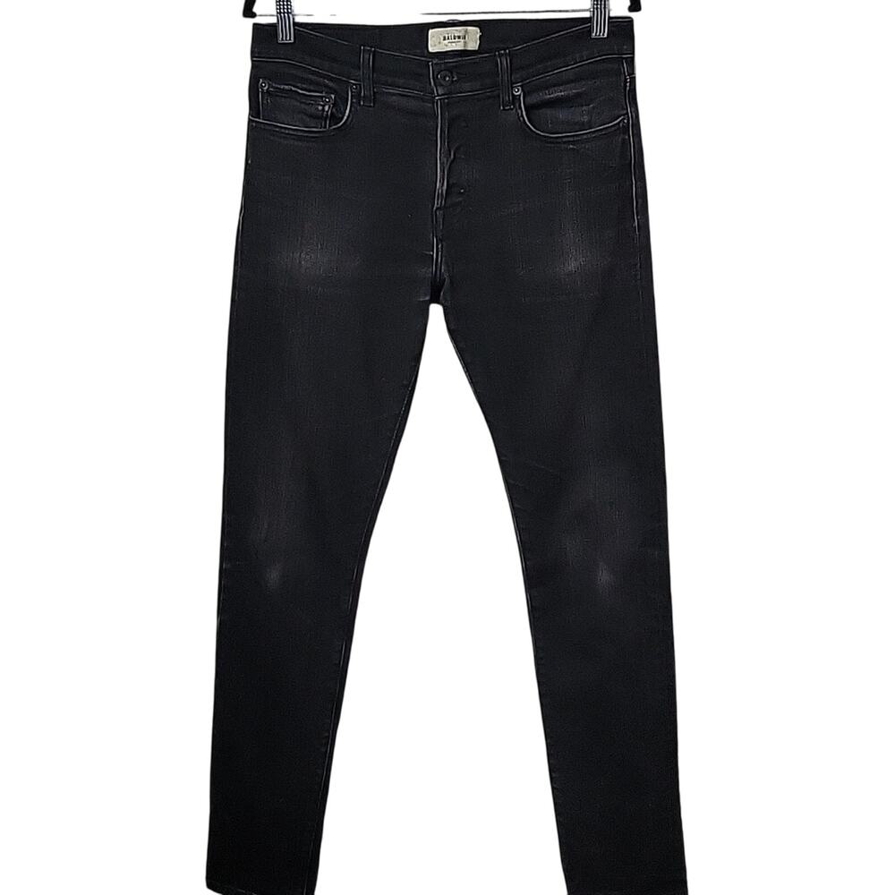 Baldwin Kansas City Slim Selvedge Straight Black Jeans Size 32